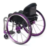 zra-purple-ano-back-45-left TiLite ZRa Series 2 rigid wheelchair with a lightweight titanium frame and customizable design for personalized mobility and comfort.