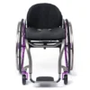 zra-purple-ano-front TiLite ZRa Series 2 rigid wheelchair with a lightweight titanium frame and customizable design for personalized mobility and comfort.