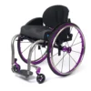 zra-purple-ano-front-45-left TiLite ZRa Series 2 rigid wheelchair with a lightweight titanium frame and customizable design for personalized mobility and comfort.