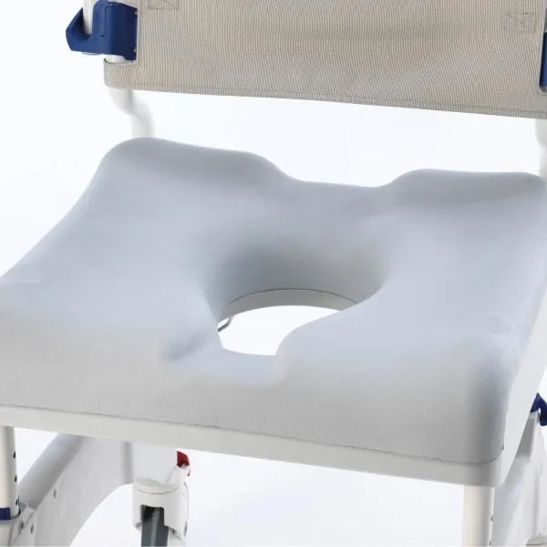 Aquatec Ocean Ergo Shower Commode with ergonomic seat, adjustable armrests and footrests, and compact design for independence and comfort.