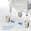 Invacare Aquatec Ocean Ergo Dual VIP shower commode chair with tilt and recline functionality, ergonomic seat, and height-adjustable armrests and footrests.