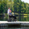 DSC05771 Jazzy Ultra Light Power Chair with an all-carbon fiber frame, ultra-lightweight design, and quick-folding capability for travel-friendly mobility.