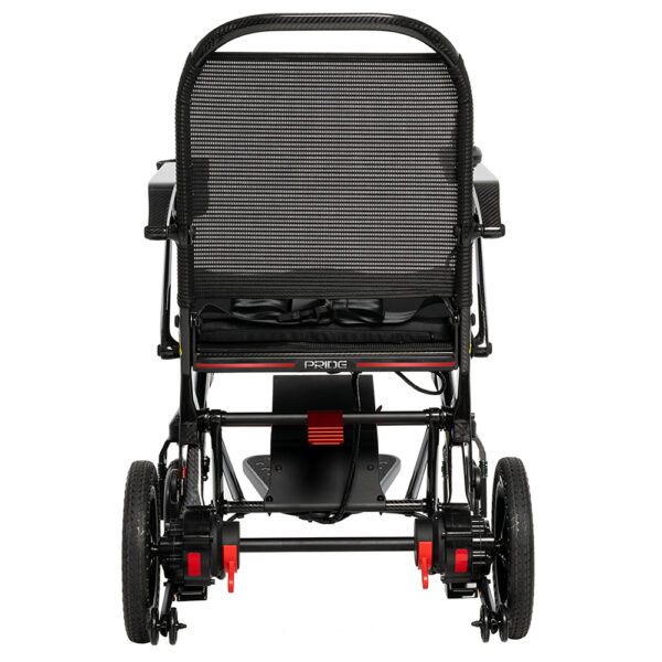 Jazzy Ultra Light Power Chair with an all-carbon fiber frame, ultra-lightweight design, and quick-folding capability for travel-friendly mobility.