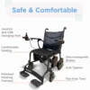 Journey Air Elite Lightweight Folding Power Chair with a carbon fiber frame, brushless motors, foldable design, and joystick control for easy mobility.