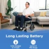 Journey Air Elite Lightweight Folding Power Chair with a carbon fiber frame, brushless motors, foldable design, and joystick control for easy mobility.