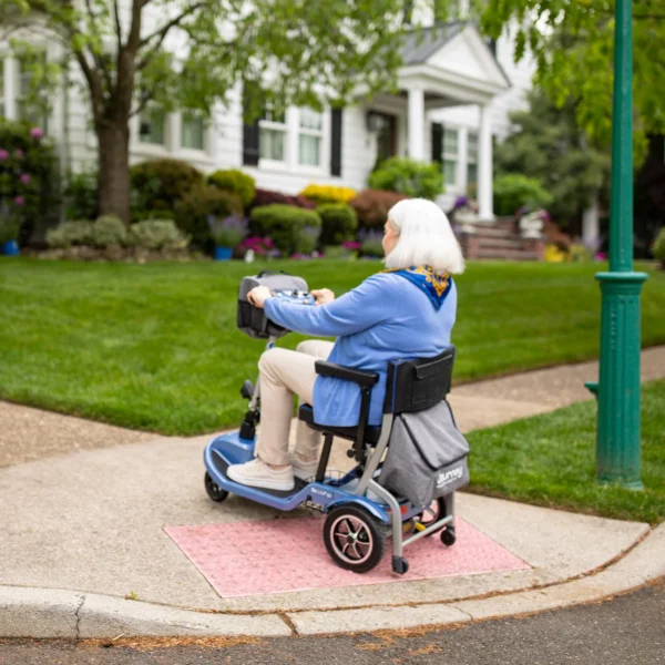 Journey So Lite® Folding Power Scooter with lightweight design, ESC anti-tip control, and travel-ready features, including FAA compliance and easy portability.