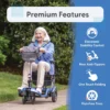 Journey So Lite® Folding Power Scooter with lightweight design, ESC anti-tip control, and travel-ready features, including FAA compliance and easy portability.