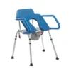 Journey SoftSecure Uplift Toilet Assist Commode with rustproof aluminum frame, height-adjustable legs, contoured seat, and non-slip feet for safe and reliable bathroom support.