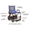 Journey Zinger Folding Power Chair, lightweight with dual-lever steering, foldable for portability.