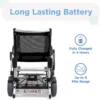 Journey Zinger Folding Power Chair, lightweight with dual-lever steering, foldable for portability.