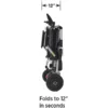 Journey Zoomer – 12 Journey Zoomer Folding Power Chair with joystick control, lightweight design, and swing-away footplate, ideal for travel and everyday use.