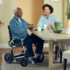 Journey Zoomer – 2 Journey Zoomer Folding Power Chair with joystick control, lightweight design, and swing-away footplate, ideal for travel and everyday use.