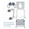 OCEAN ERGO SP 5 Aquatec Ocean Ergo Self-Propel Shower Commode Chair with ergonomic seat, 24-inch wheels, height-adjustable armrests, and included collection pan.