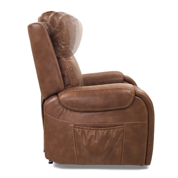 Titan PR-449 Lift Chair with Twilight technology in a lay-flat position, featuring a stylish, padded seat, adjustable headrest, and durable upholstery.