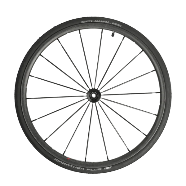 Schwalbe Marathon Plus Evolution tires featuring Smart Guard technology, deep tread, and natural rubber construction for puncture protection and eco-friendly reliability.