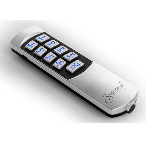 Supernal 3 Hi-Low Bed with hidden electric components, reclining mechanism, and backlit wireless control, available in Twin, Full, and Queen sizes.