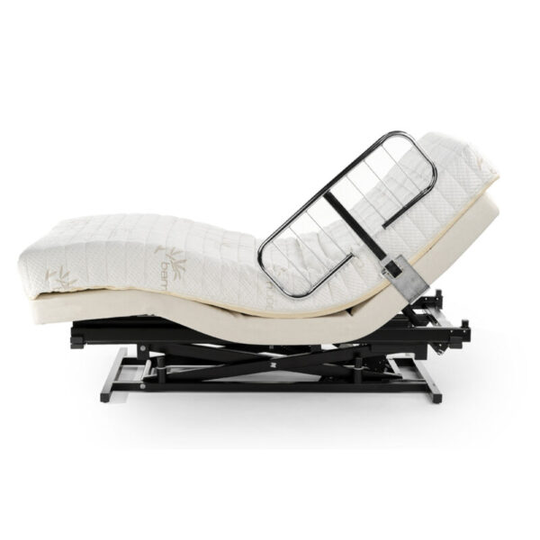 Supernal 3 Hi-Low Bed with hidden electric components, reclining mechanism, and backlit wireless control, available in Twin, Full, and Queen sizes.