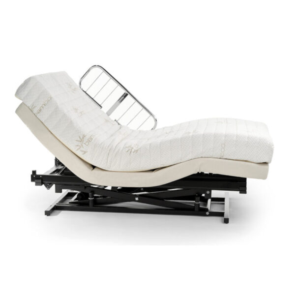 Supernal 3 Hi-Low Bed with hidden electric components, reclining mechanism, and backlit wireless control, available in Twin, Full, and Queen sizes.