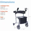 UPWalker EZ Lite – 5 UPWalker EZ Lite lightweight rollator with height-adjustable armrests, backrest, personal item bag, and beverage holder for improved posture and mobility.