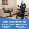 UPWalker Lite lightweight upright walker with compact design, backrest, and personal item bag for improved posture and indoor mobility.