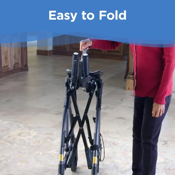 UPWalker Original upright walker with cushioned armrests, backrest, and personal bag for improved posture, mobility, and independence.