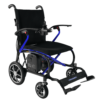 Forcemech Ultralite G10 folding power chair with carbon fiber frame, shown in a folded position. Lightweight, compact, and designed for travel and daily use.