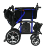 Forcemech Ultralite G10 folding power chair with carbon fiber frame, shown in a folded position. Lightweight, compact, and designed for travel and daily use.