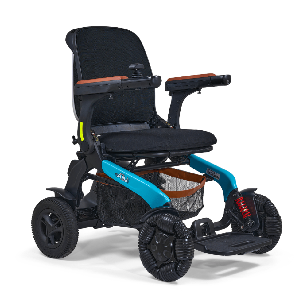 Golden Ally Pro smart power wheelchair, featuring foldable design, memory foam seat, omni-directional wheels, and advanced mobility features.