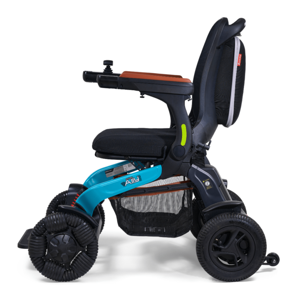 Golden Ally Pro smart power wheelchair, featuring foldable design, memory foam seat, omni-directional wheels, and advanced mobility features.