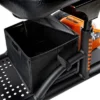 Explorer Mobility Scooter in black and orange, sturdy frame, pneumatic tires, ergonomic handlebars, and control panel for easy operation.