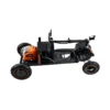 Explorer Mobility Scooter in black and orange, sturdy frame, pneumatic tires, ergonomic handlebars, and control panel for easy operation.