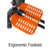 Passport Pro Mobility Scooter in Black & Orange, sturdy frame, solid tires, foldable design, and compact storage.