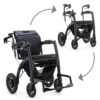 Rollz Motion Electric, a sleek 3-in-1 rollator, transport chair, and electric wheelchair, lightweight and foldable for ease of use and independence.