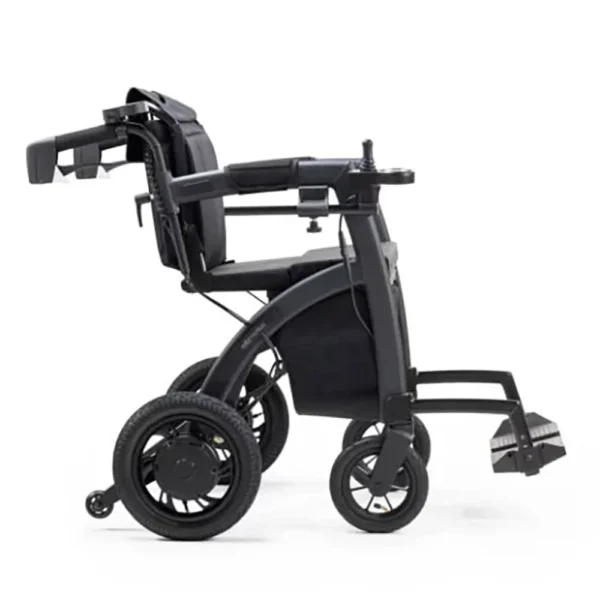 Rollz Motion Electric, a sleek 3-in-1 rollator, transport chair, and electric wheelchair, lightweight and foldable for ease of use and independence.