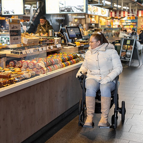 Rollz Motion Electric, a sleek 3-in-1 rollator, transport chair, and electric wheelchair, lightweight and foldable for ease of use and independence.