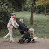 Rollz-Motion-Electric-with-push-support Rollz Motion Electric, a sleek 3-in-1 rollator, transport chair, and electric wheelchair, lightweight and foldable for ease of use and independence.