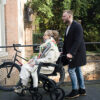 Rollz Motion Rhythm rollator walker with laser line, metronome, and vibration cues, designed for Parkinson’s patients to improve walking rhythm and overcome freezing of gait.