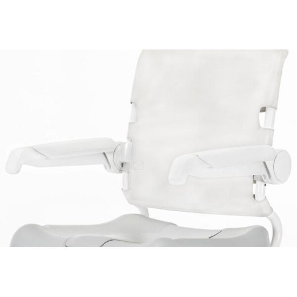 Aquatec Ocean Ergo XL Shower Commode Chair with ergonomic seat, rust-proof frame, and adjustable footrests.