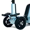 EV Rider CityBug folding mobility scooter in red, featuring a 16-inch seat and solid tires, designed for versatile indoor and outdoor use.