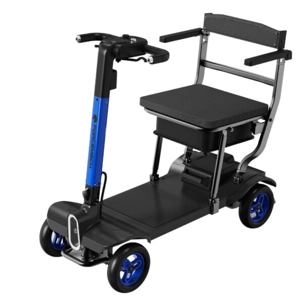 Forcemech Traveler – A sleek, ultra-lightweight travel scooter with LED lights, turn signals, and a quick-folding design.