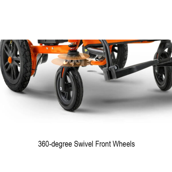 GoRide Electric Wheelchair in black and silver, featuring ultra-light aluminum frame, dual 250W motors, and push-start controls.