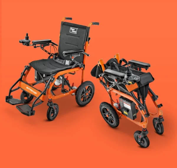 GoRide Electric Wheelchair in black and silver, featuring ultra-light aluminum frame, dual 250W motors, and push-start controls.