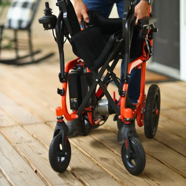 GoRide Electric Wheelchair in black and silver, featuring ultra-light aluminum frame, dual 250W motors, and push-start controls.