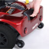 ROADSTER 3 S731A mobility scooter in red, adjustable tiller, solid tires, and large storage basket.