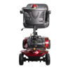 Roadster 4 front ROADSTER 4 S741A mobility scooter in red, adjustable tiller, solid tires, and large storage basket.