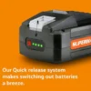 A compact and efficient SuperHandy 48V 2Ah Lithium-Ion Battery, designed for power tools and equipment requiring reliable and fast-charging energy.