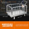 Super Handy Platform Truck & Trailer 3 A heavy-duty SuperHandy Utility Cart with an aluminum frame, 8-inch caster wheels, and a 41-inch platform bed designed for industrial and construction material transport.