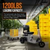 Super Handy Platform Truck & Trailer 7 A heavy-duty SuperHandy Utility Cart with an aluminum frame, 8-inch caster wheels, and a 41-inch platform bed designed for industrial and construction material transport.