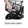 Towable Garden Cart 11 A durable SuperHandy Towable Garden Cart with a steel frame, 10-inch pneumatic tires, and a quick dump system for effortless material transport and disposal.