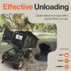 Towable Garden Cart 6 A durable SuperHandy Towable Garden Cart with a steel frame, 10-inch pneumatic tires, and a quick dump system for effortless material transport and disposal.